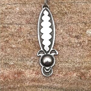 Early Vintage Alex Sanchez Signed Navajo Sterling Silver Pendant Necklace